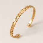 Gold Chain Link Cuff Bangle
