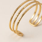 Three-Layer Wave Cuff Bracelet
