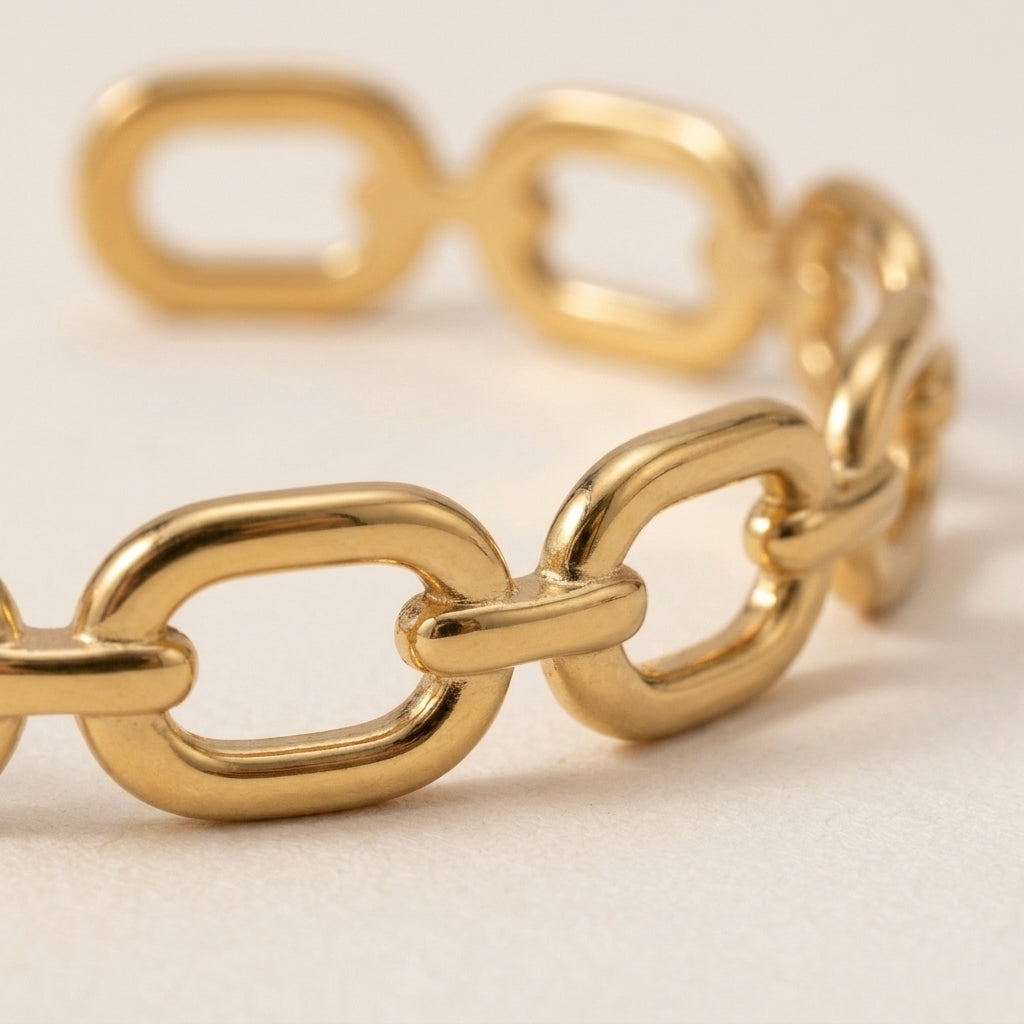 Rectangular Chain Cuff Bracelet