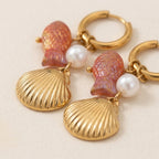 Scallop & Fish Drop Earrings