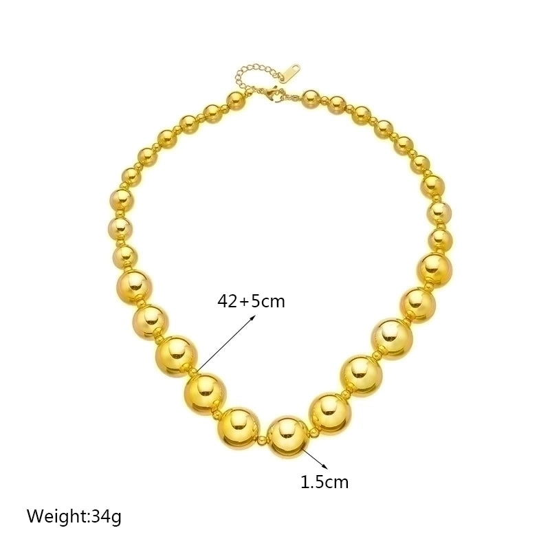 Gold Gradient Ball Chunky Necklace