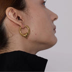 Twisted Rope Hoop Earrings For Women Stainless Steel Gold Plated Elegant Small Circle Fashion Jewelry Minimalist Style