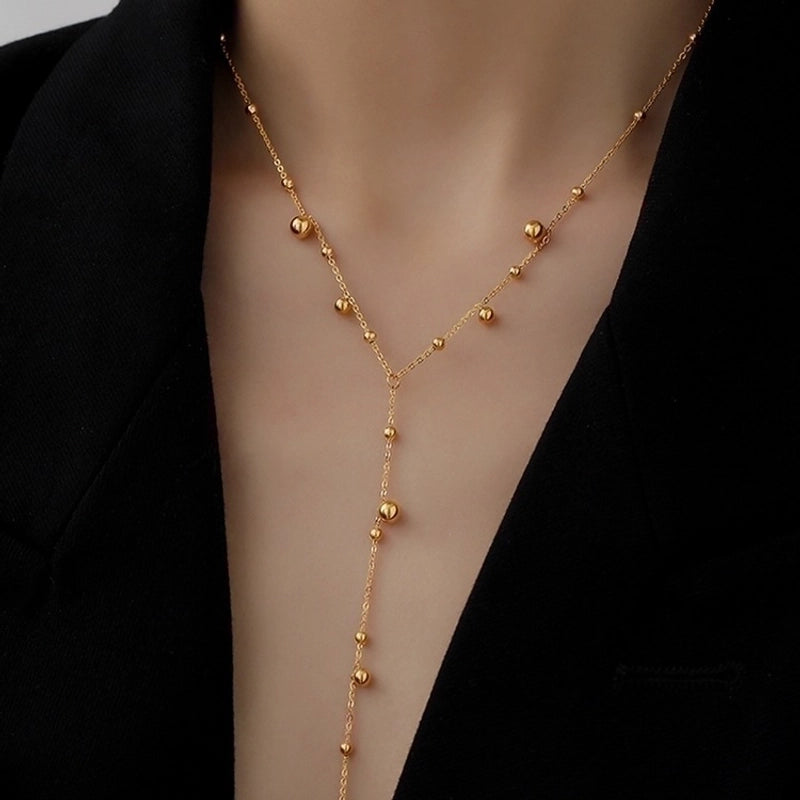 Y-Shaped Tassel Lariat Necklace