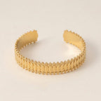 Oval Bead Relief Cuff Bracelet