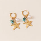 Starfish & Stone Drop Earrings