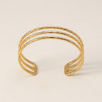 Three-Layer Wave Cuff Bracelet