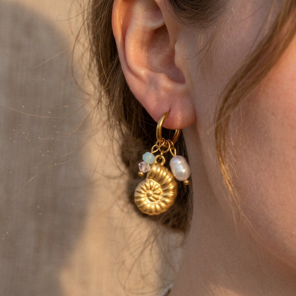 Conch Shell Drop Earrings