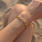 Oval Link Beaded Chain Bracelet