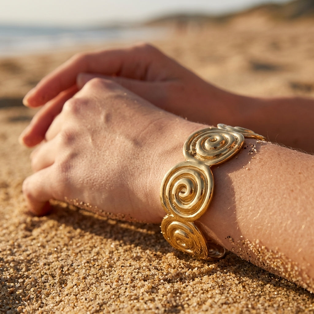 Ocean Wave Shell Bangle