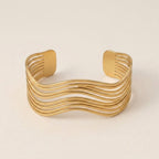 Multilayer Wave Open Bangle