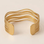 Multilayer Wave Open Bangle