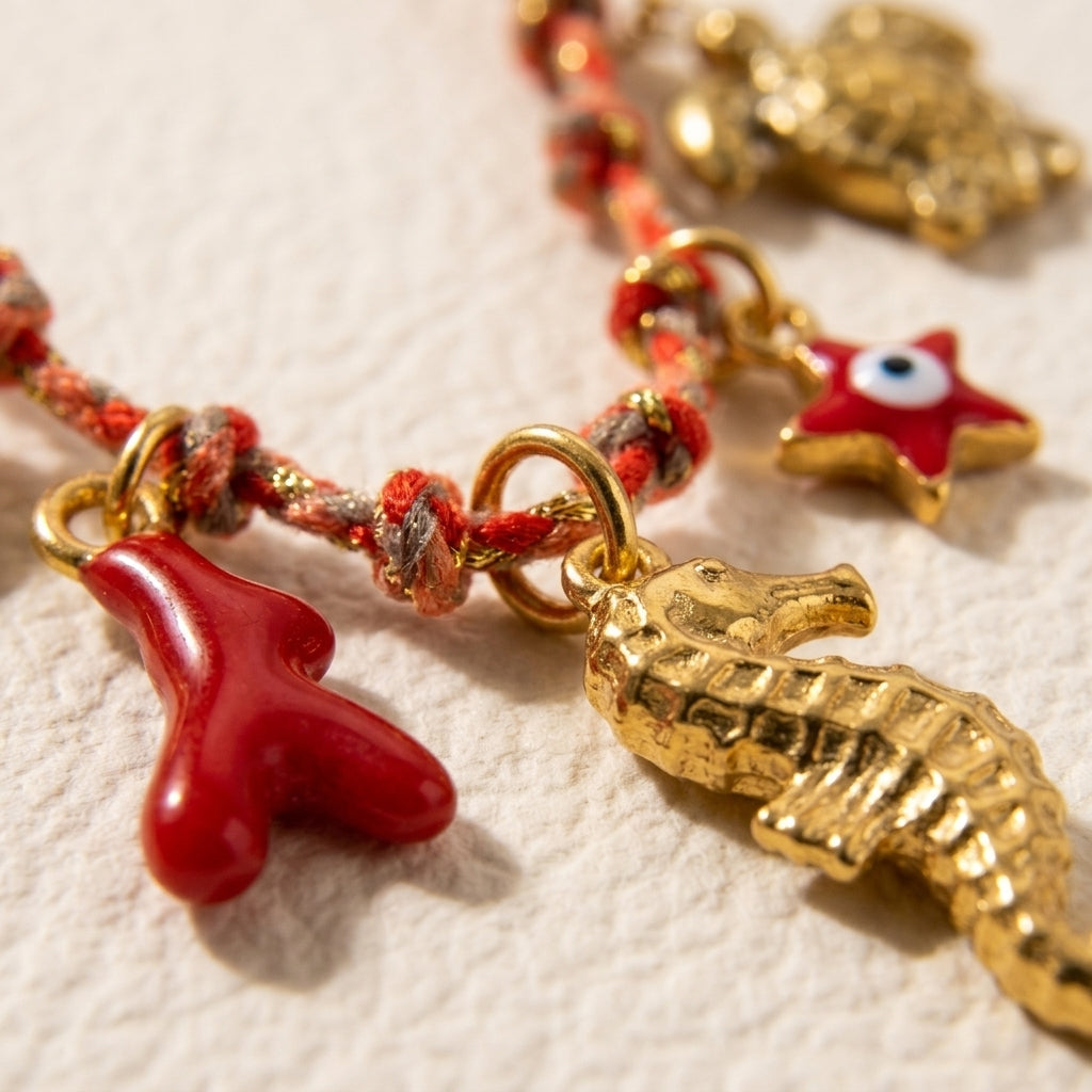 Red Rope Seahorse Necklace