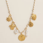 White Rope Leaf Necklace