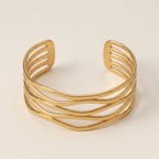 Wave Line Hollow Bangle