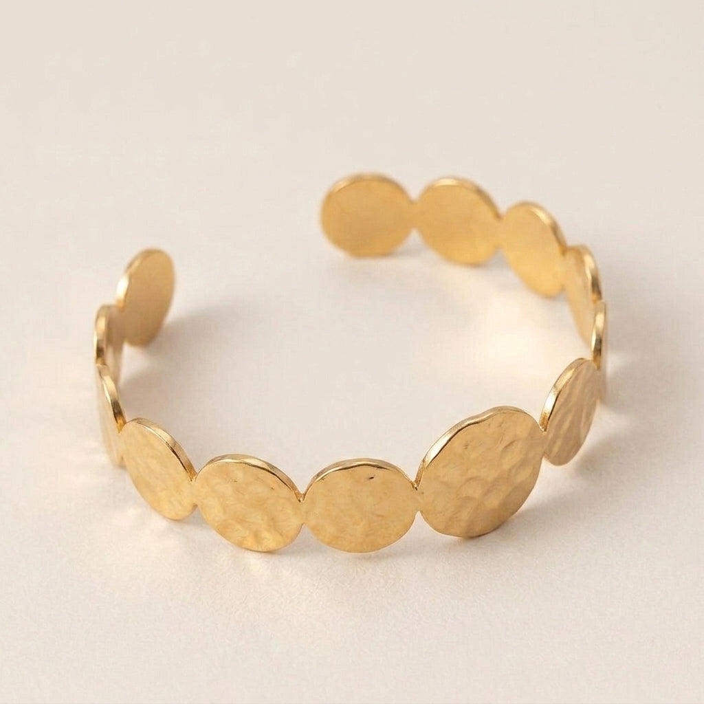 Round Hammered Cuff Bangle