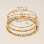 Bead Snake Cuban Bracelet Set