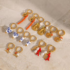 Nautical Shell Dangle Earrings With Pearl
