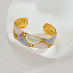 Stainless Steel Enamel Cuff Bracelet