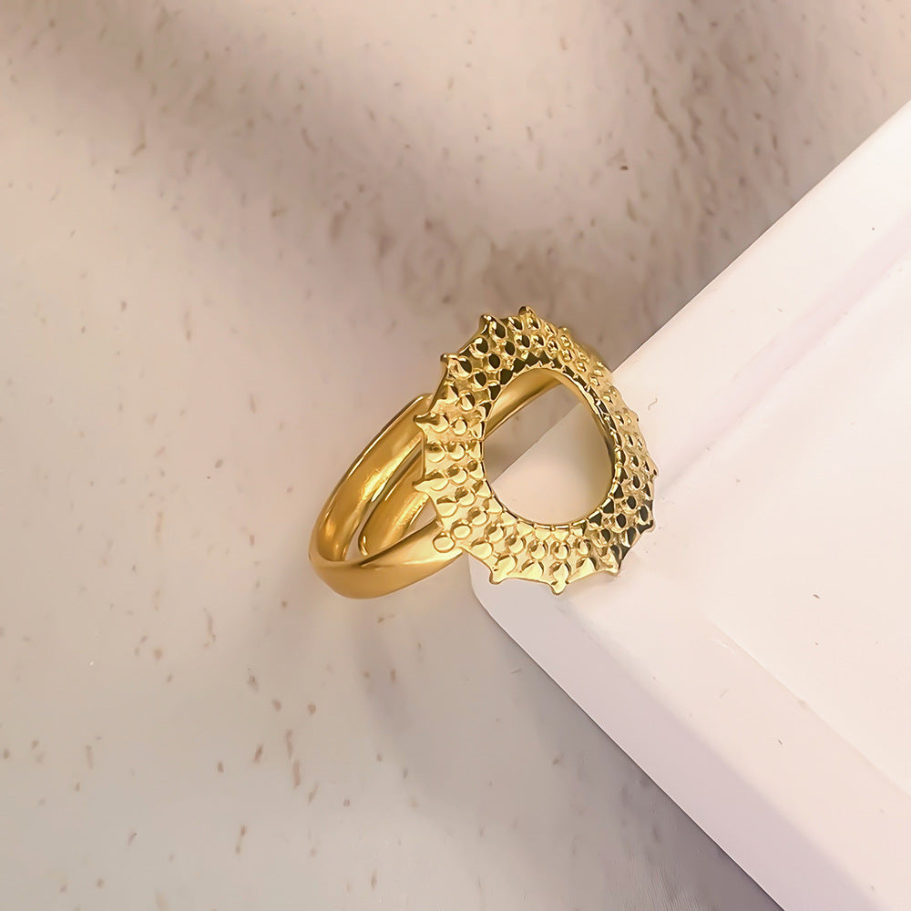 Sunflower Gold Plated Adjustable Ring