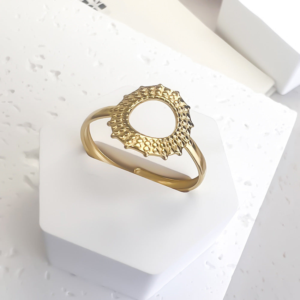 Sunflower Gold Plated Adjustable Ring