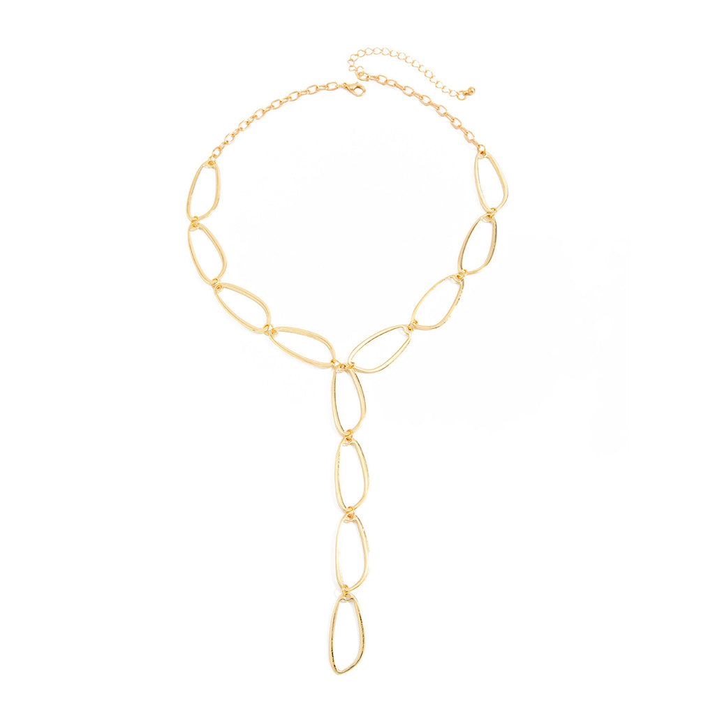 Geometric Hollow Y-Shaped Lariat Bracelet