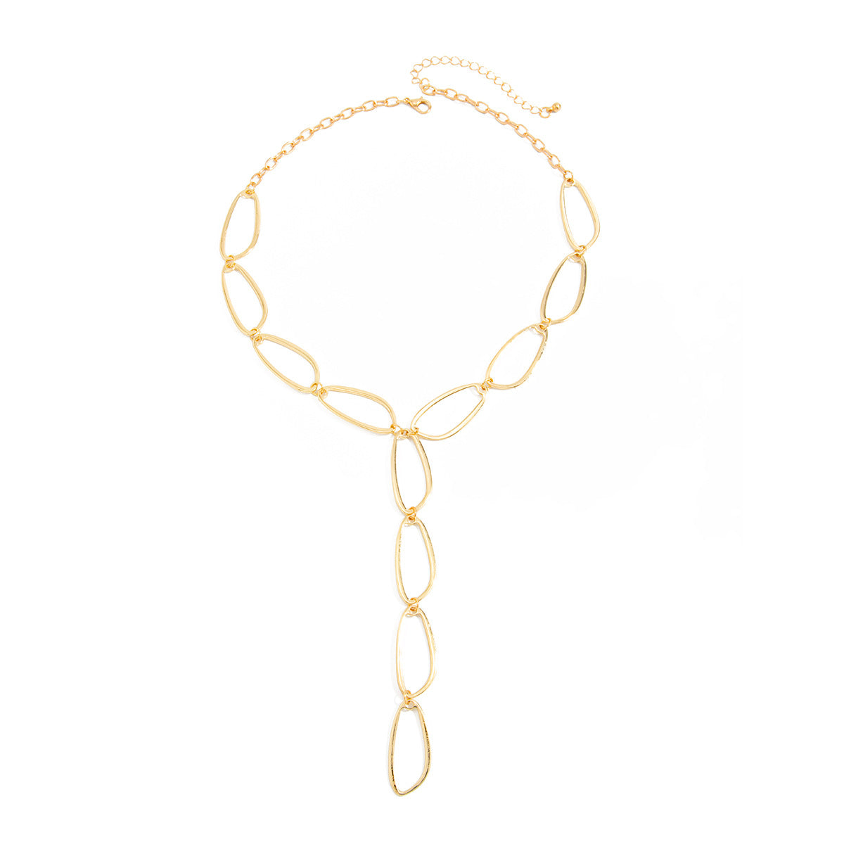 Geometric Hollow Y-Shaped Lariat Bracelet