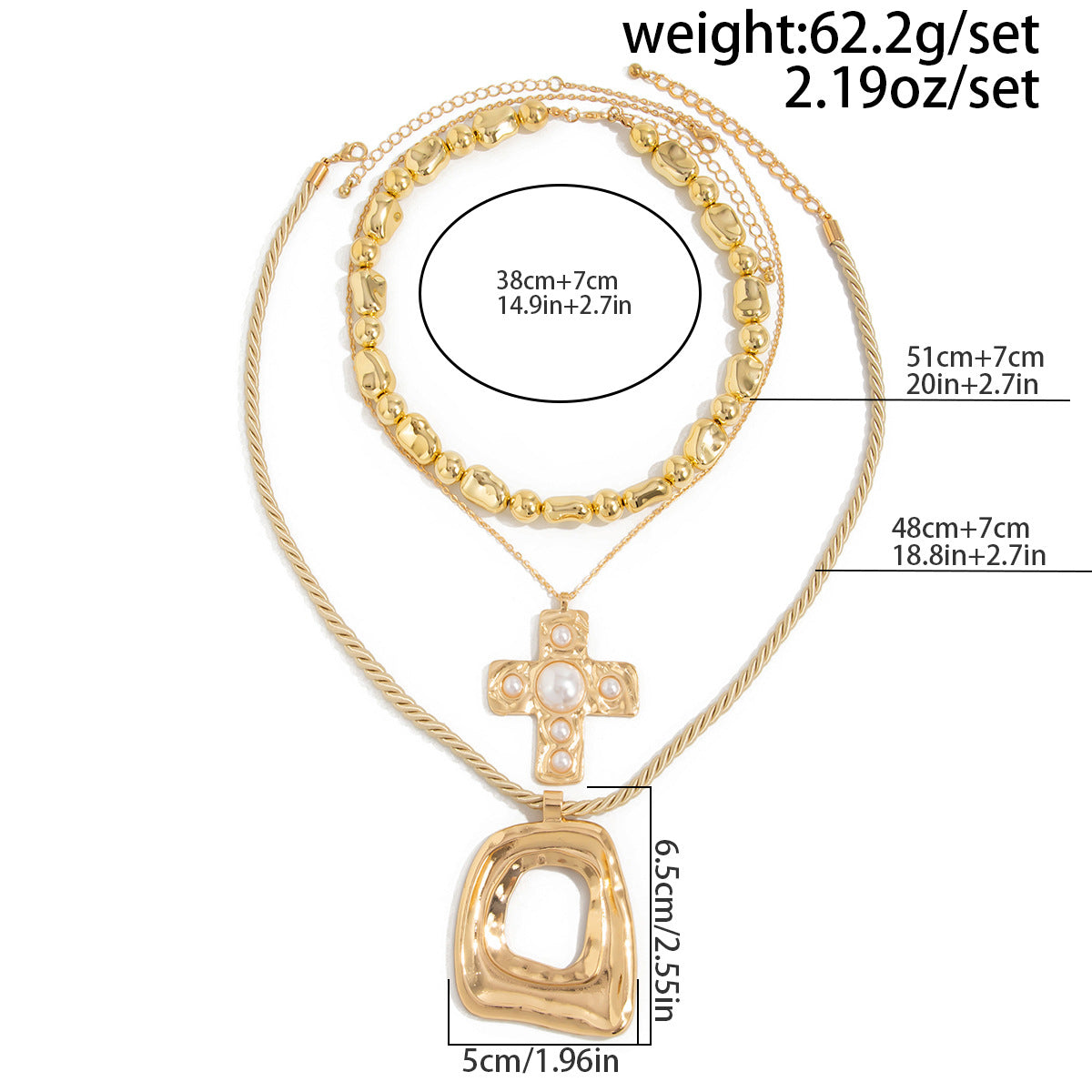 Layered Cross Pendant Necklace