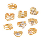 Multi Layer Stackable Rings Gold Plated