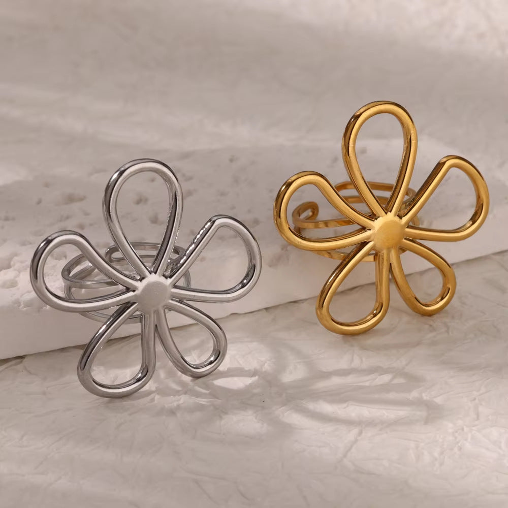 Stainless Steel Daisy Flower Earrings