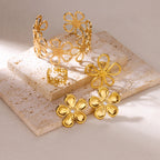 Stainless Steel Daisy Flower Earrings