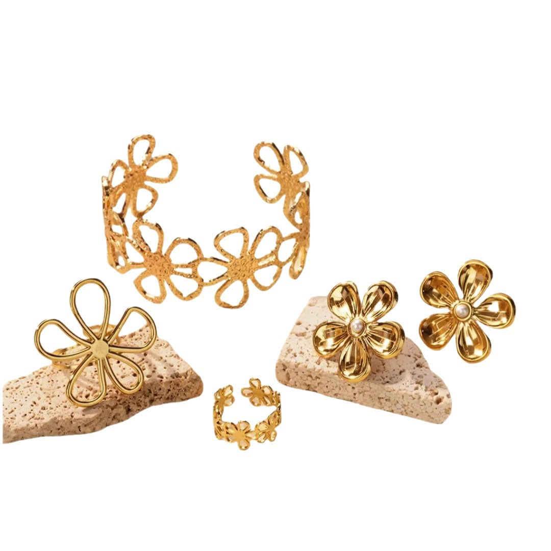 Stainless Steel Daisy Flower Earrings