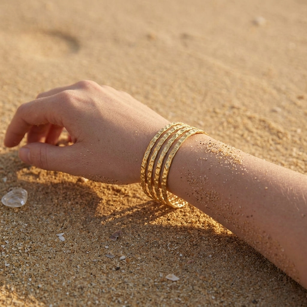 Four-Layer Lava Cuff Bracelet