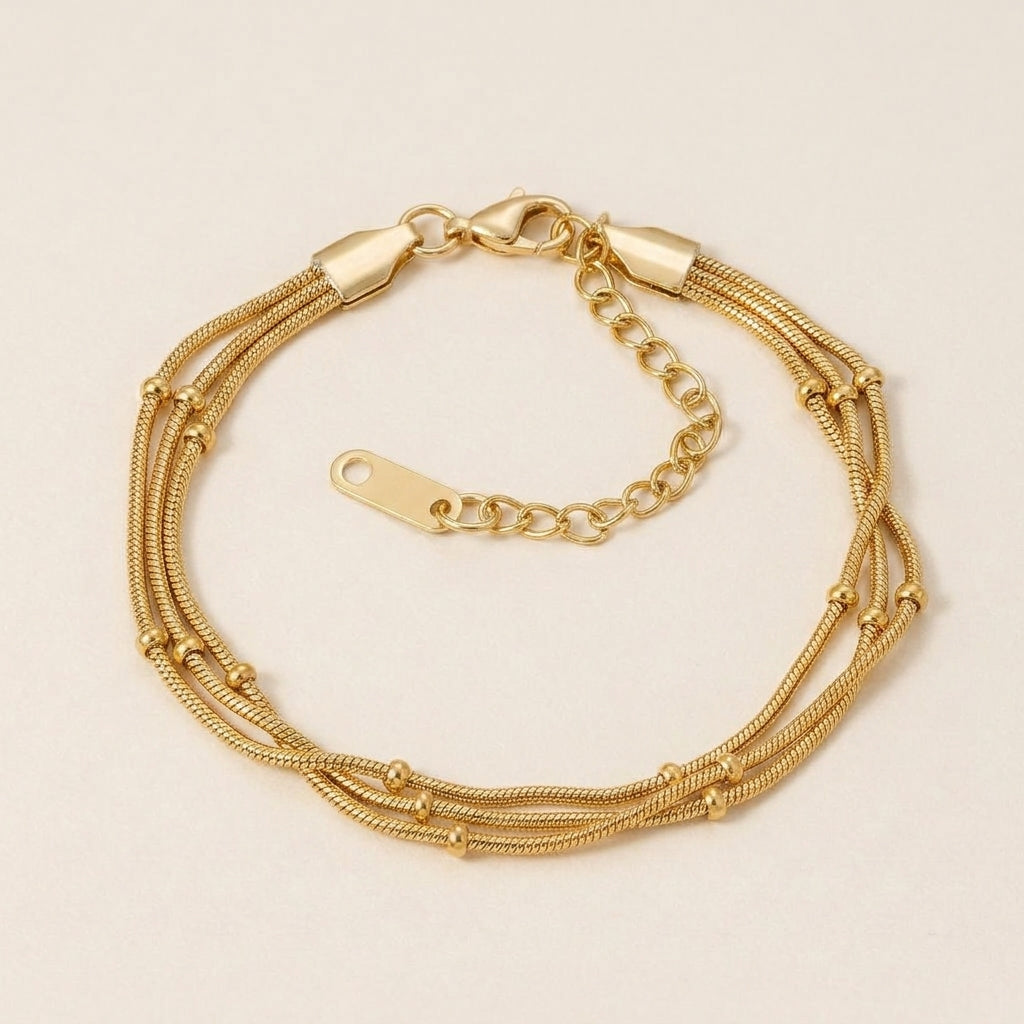 Multilayer Snake Bead Bracelet
