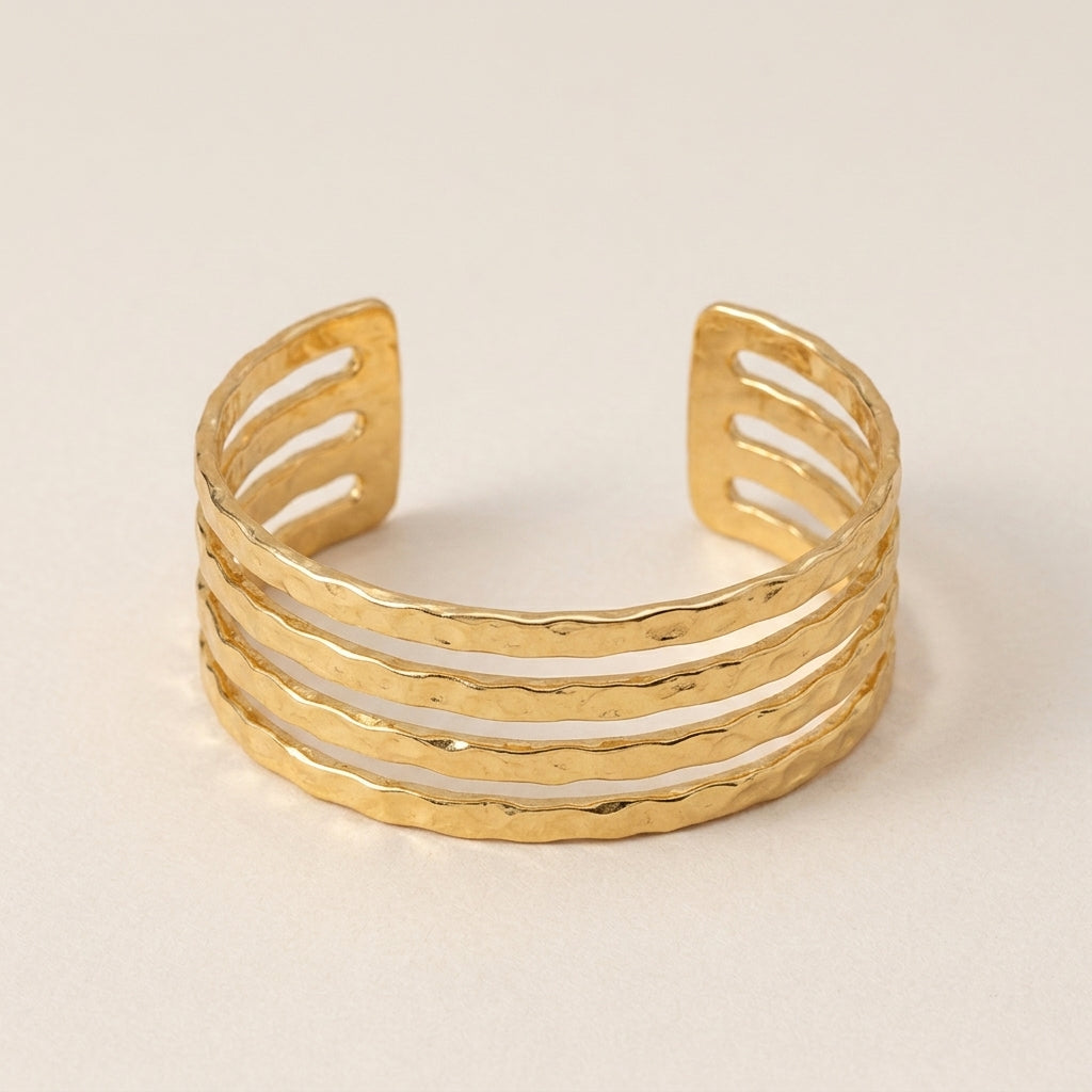 Four-Layer Lava Cuff Bracelet