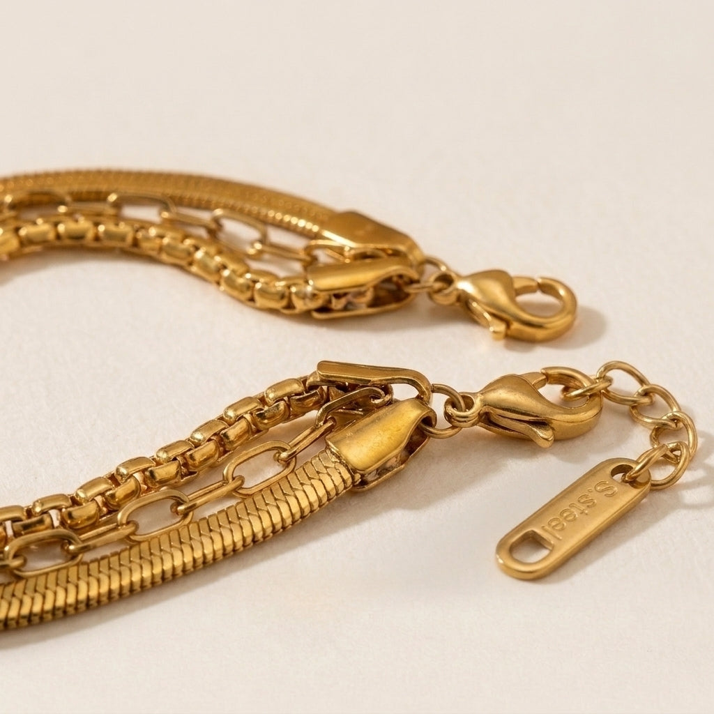 Triple Layer Chain Bracelet