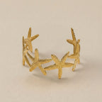 Ocean Starfish Gold Cuff Bangle