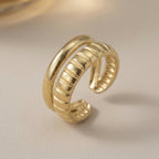 Adjustable Gold Plated Braided Ring