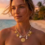 White Rope Leaf Necklace