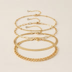 Paperclip Cuban Bracelet Set