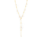 Titanium Pearl Tassel Y-Necklace