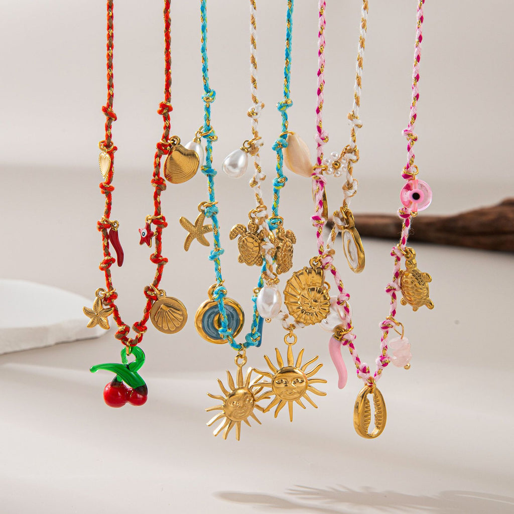 Bohemian Shell Turtle Pendant Necklace