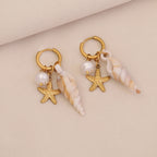 Ocean Starfish Sea Turtle Drop Earrings