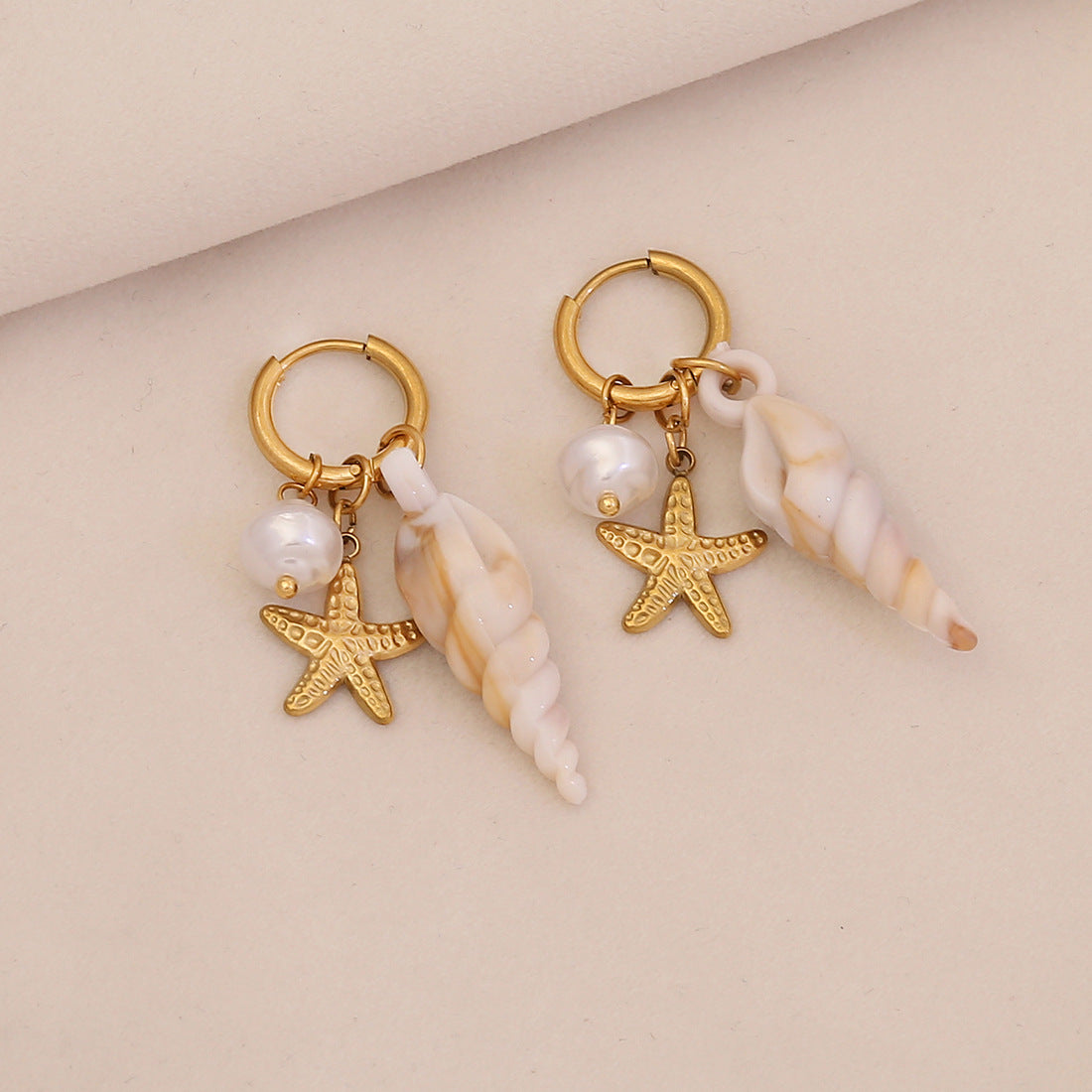 Ocean Starfish Sea Turtle Drop Earrings