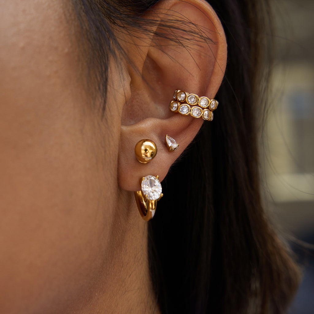 Stainless Steel Opal Pearl Ear Cuffs