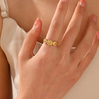 Geometric Gold Plated Sunburst Ring