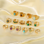 Geometric Adjustable Ring Natural Stone