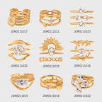 Multi Layer Stackable Rings Gold Plated