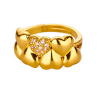 Copper Zirconia Pearl Adjustable Ring