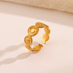 Geometric Gold Plated Sunburst Ring