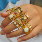 Vintage Gold Plated Geometric Open Ring